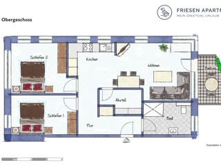 Appartamento per vacanze Ostfriesische Inseln Pianta del piano 23