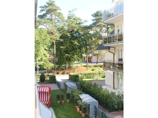 Blick vom kleinen Balkon in Richtung Kurpark