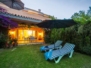 The upper terrace of the townhouse with beautiful views
