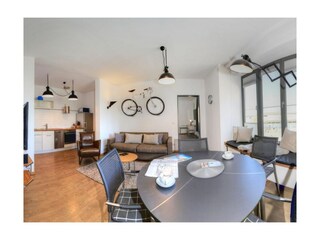 Ohlerich Speicher App. 07 - Blick auf den offenen Wohn-/ Essbereich (Panorama)