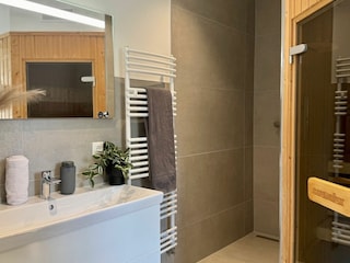 Badezimmer mit eigener Sauna im Erdgeschoss