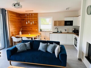 Blick auf die offene Küche