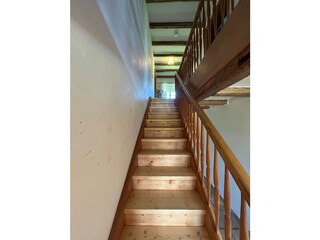 Die Treppe zu den Schlafzimmern