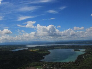 Vo. Wörthsee, li. Pilsensee, hi. Ammersee