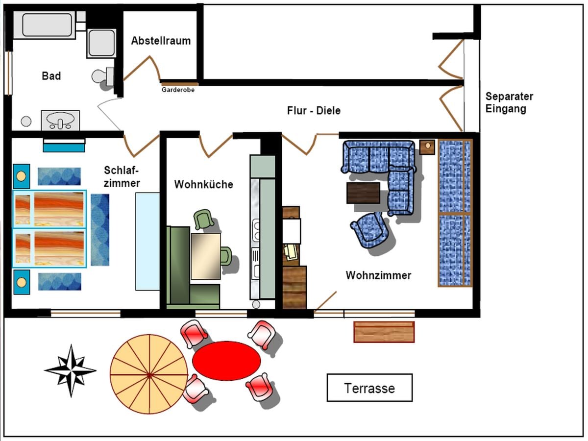 Grundriss der Ferienwohnung