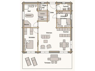 Grundriss Bungalow-Chalet