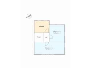 Obergeschoss. Dachschrägen sind kein Bestandteil der Grundrisszeichnung.