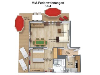 Appartement de vacances Mittenwald Plan d'étage 41