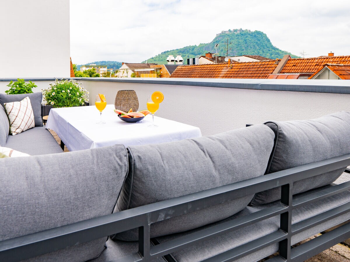 large, private roof terrace with view of the Hohentwiel