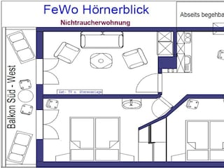 Grundriss mit Balkon