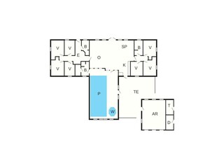 Vakantiehuis Vester Husby Grondplan 48