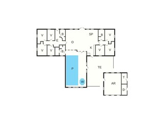 Vakantiehuis Vester Husby Grondplan 48