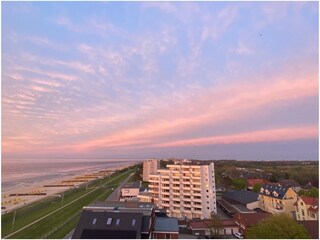Blick vom Balkon aufs Wasser
