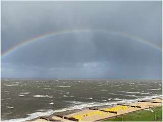 Blick vom Balkon auf die Nordsee