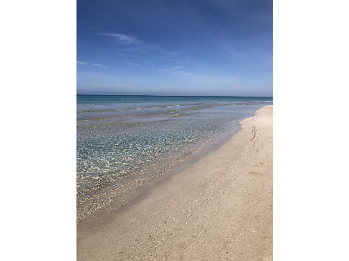 Sandstrandabschnitt mit kristallklarem Wasser