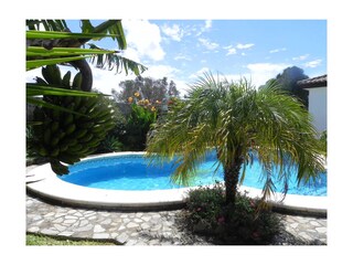 Poolbereich mit Garten