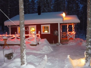 Blåbärhus im Winter