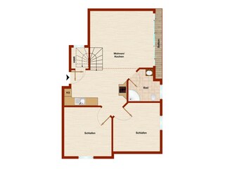 Vakantieappartement Borkum Grondplan 14