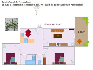 Appartamento per vacanze Ludmannsdorf Pianta del piano 22