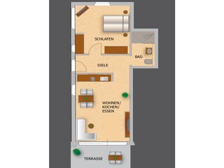 Vakantieappartement Juist Grondplan 10