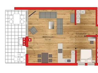 Vakantieappartement Neukirchen am Großvenediger Grondplan 19