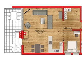 Vakantieappartement Neukirchen am Großvenediger Grondplan 7