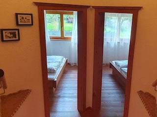 Die Schlafzimmer liegen direkt nebeneinader