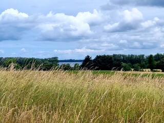 Blick über den Golfplatz bis zur Ostsee