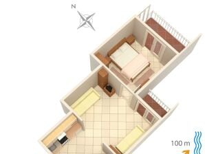 One bedroom apartment with terrace and sea view Podgora, Makarska (A-2593-b) - Podgora - image1