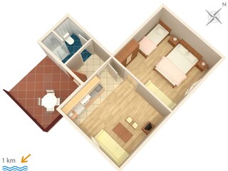 Apartment Murter (Stadt) Grundriss 1
