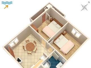 Apartment Arbanija Ausstattung 10