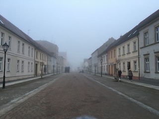Freigabe der neu sanierten Straße, noch ohne Autos