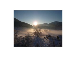 Ausblick Winter vom Balkon
