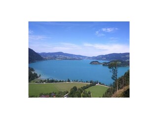 Blick am Weg zur Eisenau Alm zum Mondsee