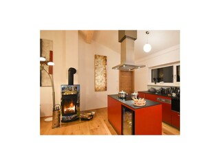 Küche mit Kochinsel, Apartment Bergspitz 110m²