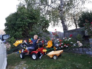 Der Trettraktor ist immer in Einsatz