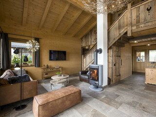Wohnzimmer Chalet mit Kamin