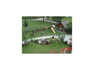 Gartenansicht von Abendrot