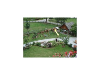 Gartenansicht von Abendrot