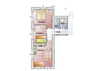 Appartement A1, Skizze