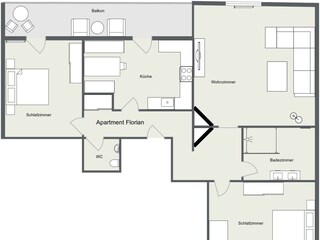 Grundriss Apartment Florian