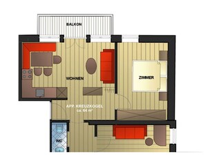 Grundriss Appartement Kreuzkogel