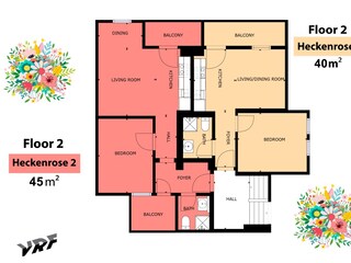 Raumplan Heckenrose 1 und 2