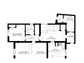Raumplan Chalet Georg Erdgeschoß