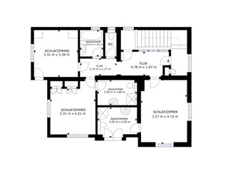 Raumplan Chalet Georg 1. Stock