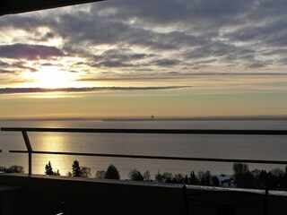 Blick von Penthouse Terrasse im winterlichen Januar