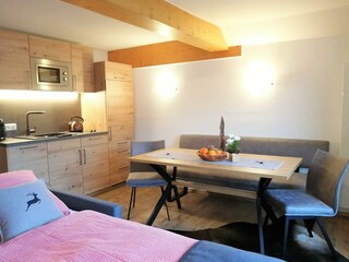 #VillaTheresia#PanoramSuite#Wohnküche#Schlafcouch