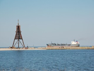 Fairway and Kugelbake - the symbol of Cuxhaven