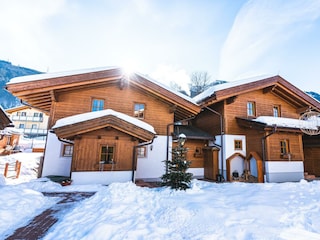 Dorfchalets im Winter