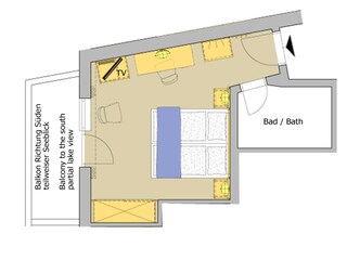 Grundriss Doppelzimmer mit Balkon